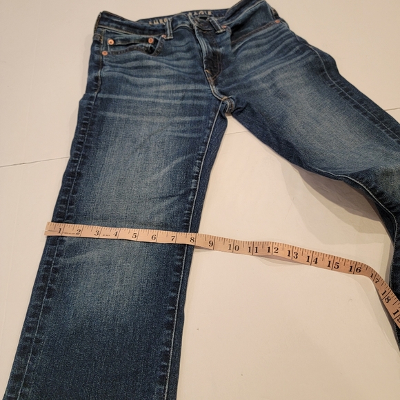 American Eagle Airflex + Slim Straight Men's Jean Size 28x30 Medium Wash - Picture 5 of 16